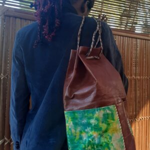 Sac cuir fourtout marron vertmosaïque